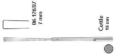 COTTLE OSTEOTOM, FLACH, 7 MM X 18 CM